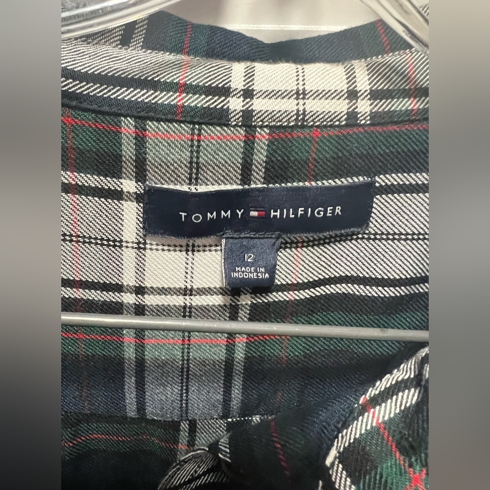 Tommy Hilfiger Green and white Plaid Shirt dress (MB1) - Picture 8 of 17